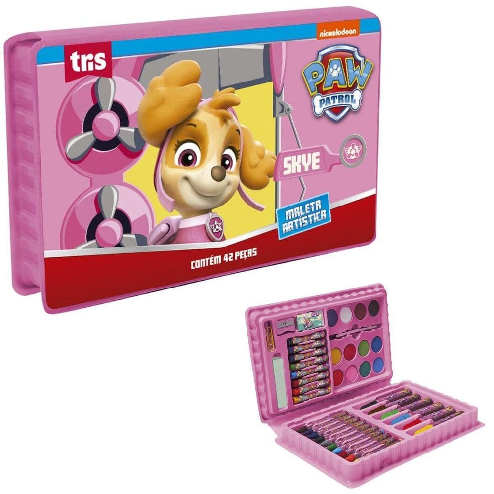Kit Maleta Artistica Patrulha Canina Skye - 42 Peças - Tris