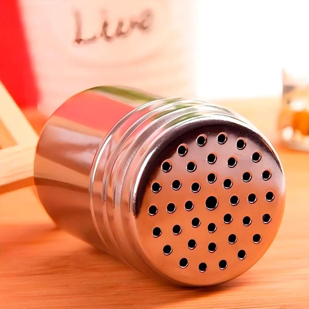 Porta Queijo Ralado Aço Inox Saleiro Sal Queijeira Com Tampa