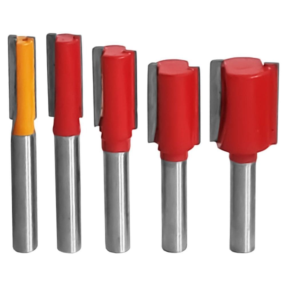 Kit 5 Fresas Retas Paralela 6 A 16Mm Haste 6Mm Madeira Tupia