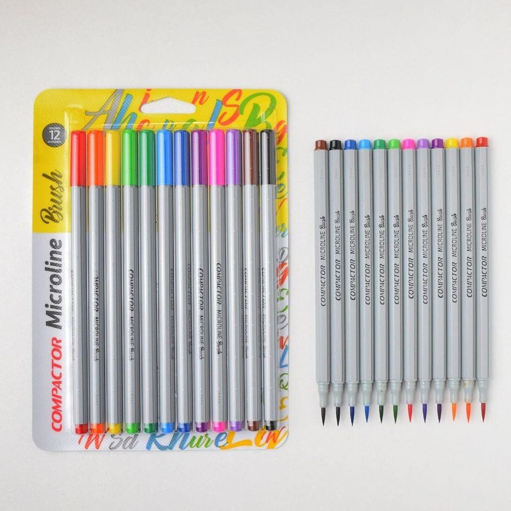Microline Brush - Blister Com 12 Cores