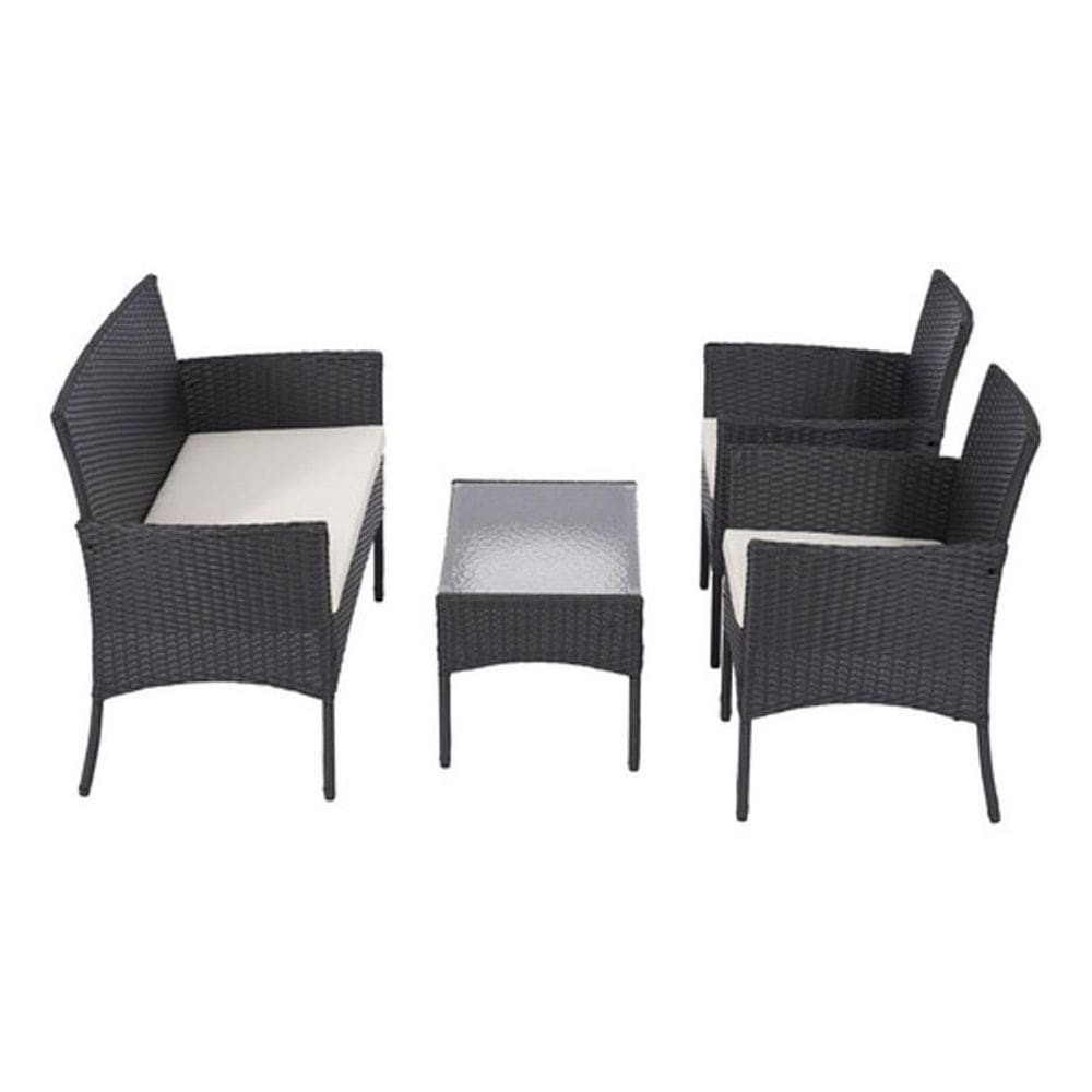 Conjunto Jardim Rattan 4 Peca Poltrona Dupla, Poltrona, Mesa