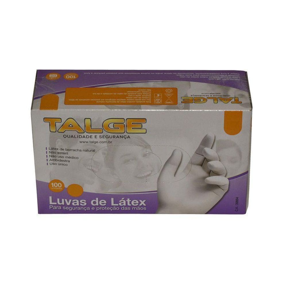 100 Luva Látex Tamanho G Com Pó - Marca Talge  1Pct