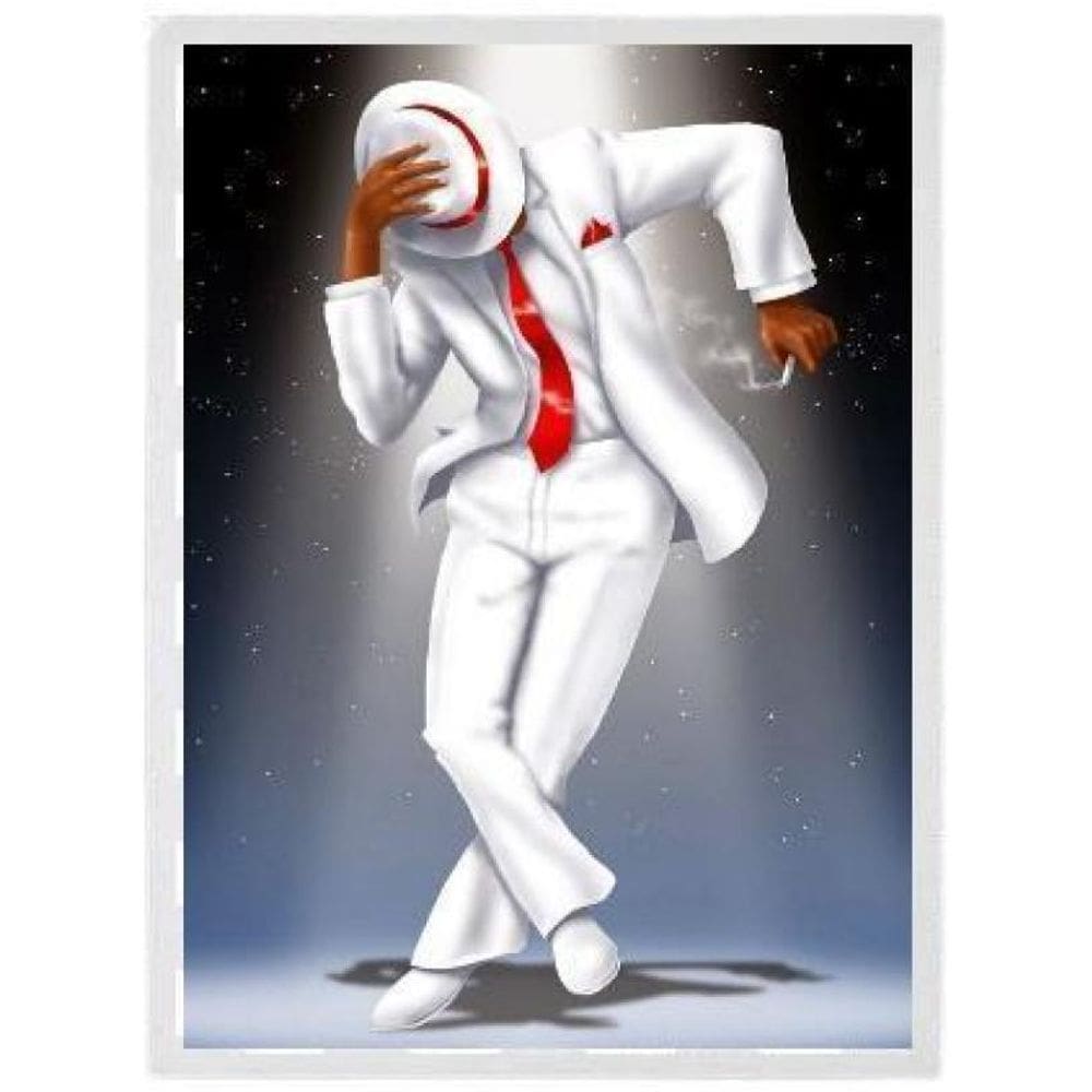 Quadro Decorativo Umbanda Zé Pilintra Moldura Branca 33X24Cm