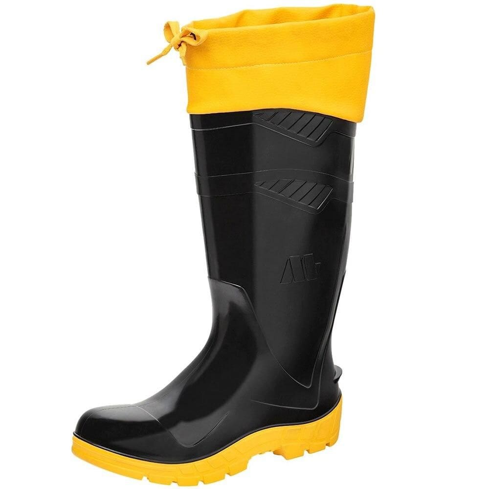 Bota PVC Marluvas Forrada com Polaina Cano Longo nº 41, Preto/Amarelo