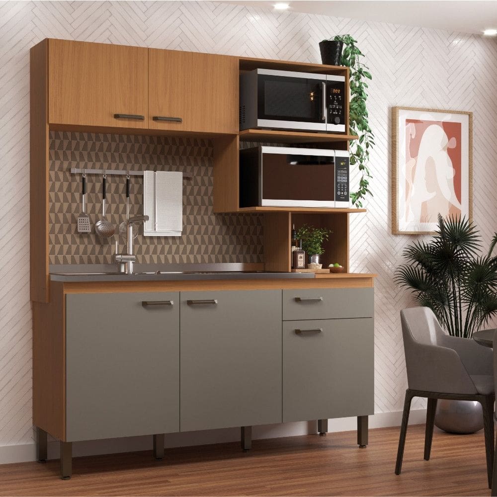 Cozinha Compacta 5 Portas 1 Gaveta Evelin Moveis Sul