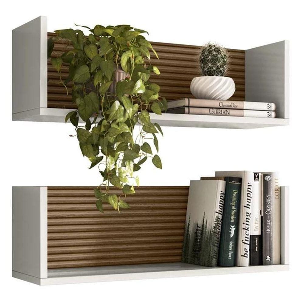 Kit 2 Nichos De Parede 14064 60 Cm Off White Cristal Dmad Off White Cristal