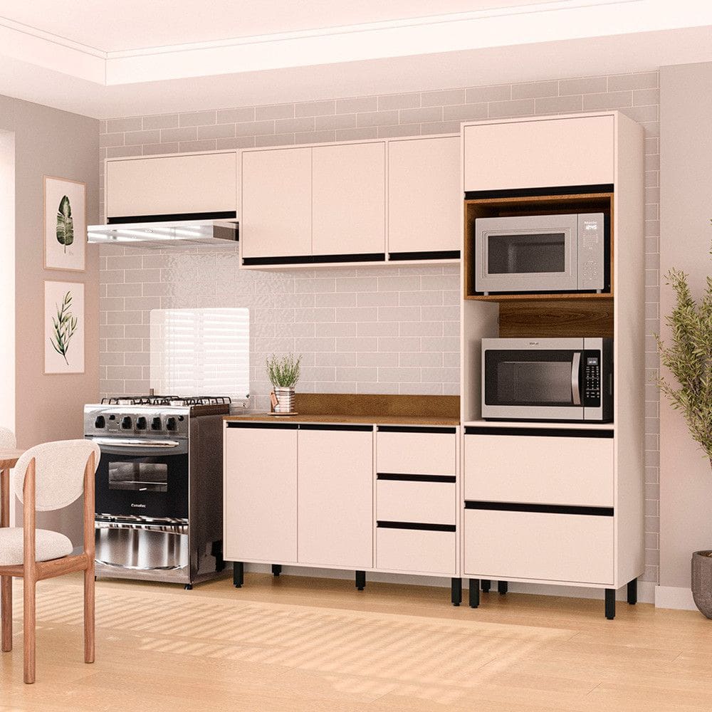 Cozinha Modulada 4 Pecas com Tampo Koya Politorno