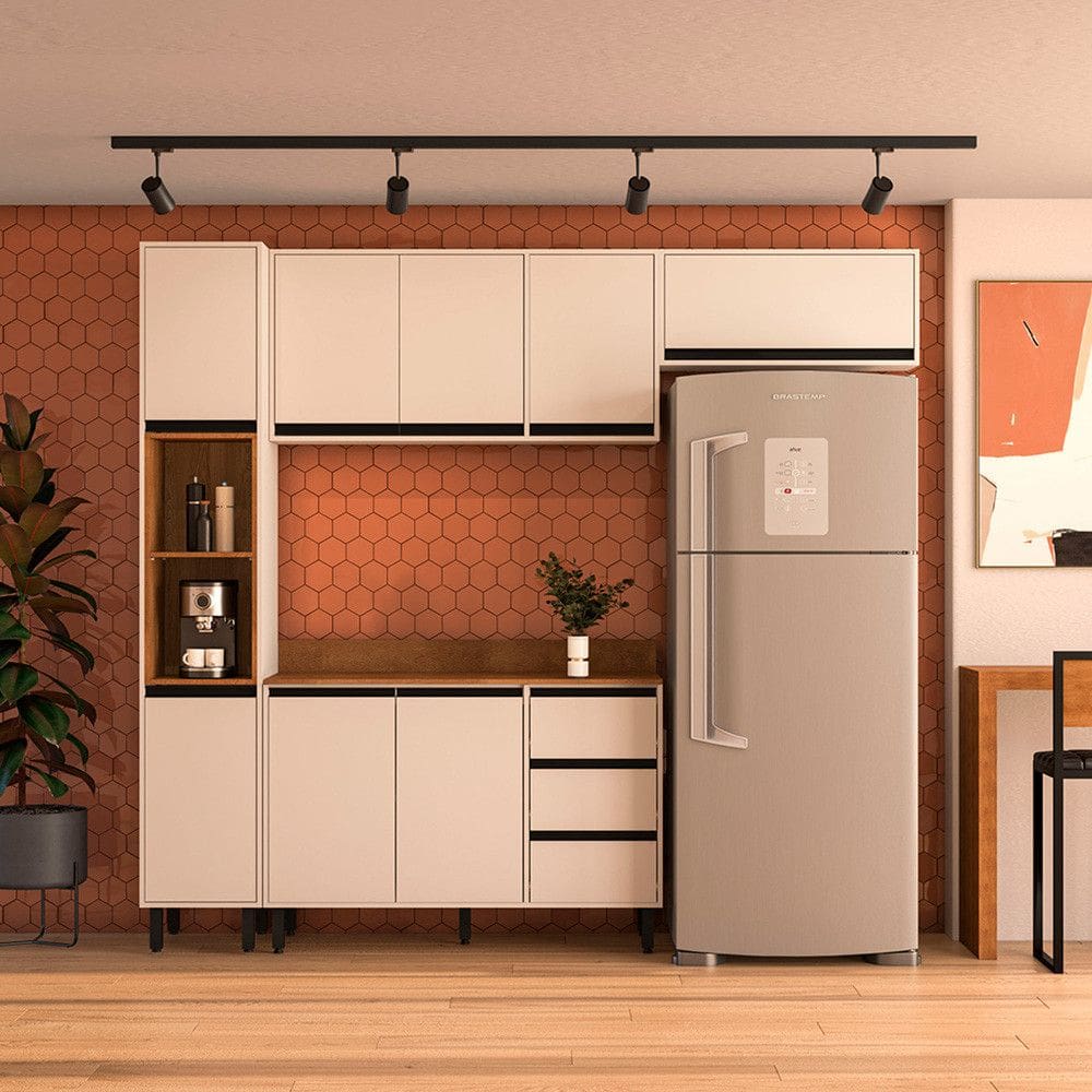 Cozinha Modulada 4 Pecas com Tampo Koya Politorno
