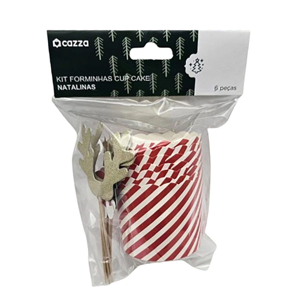 Kit Forminhas Cup Cake Cv244719 Natal C6 peças  CV244719