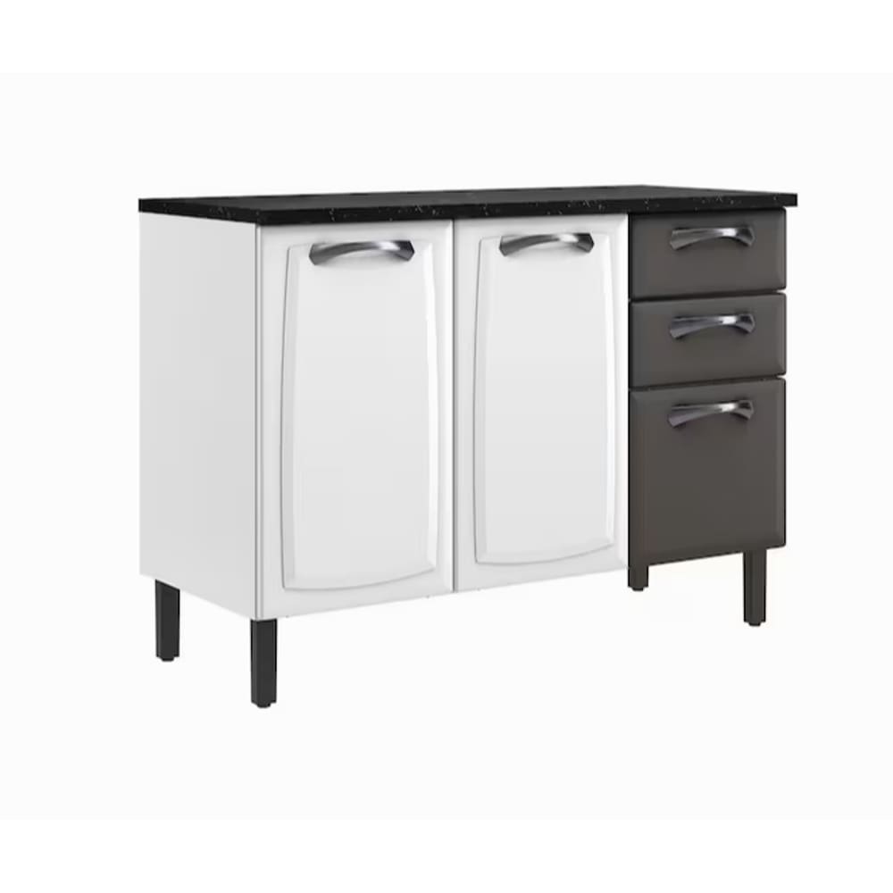 Balcão de Cozinha New Premium 3 Portas de Aço 120cm