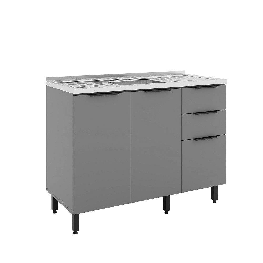 Balcao para Pia sem Pia 2 Portas 3 Gavetas Lumina Telasul