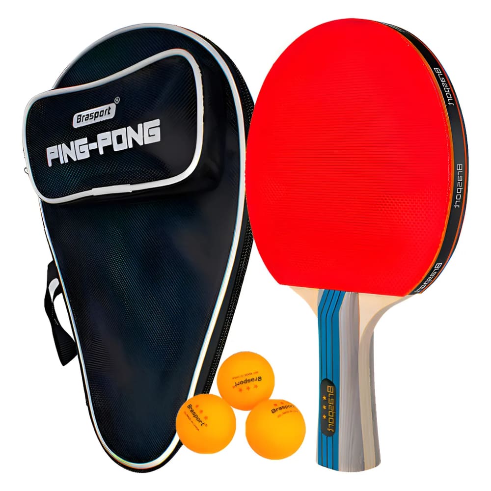 Raquete Estojo Profissional 3 Bolinhas Ping Pong Tênis Mesa