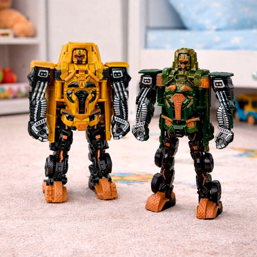 Brinquedo Soldado Robô Transforma Carro Acessórios Kit 2pçs