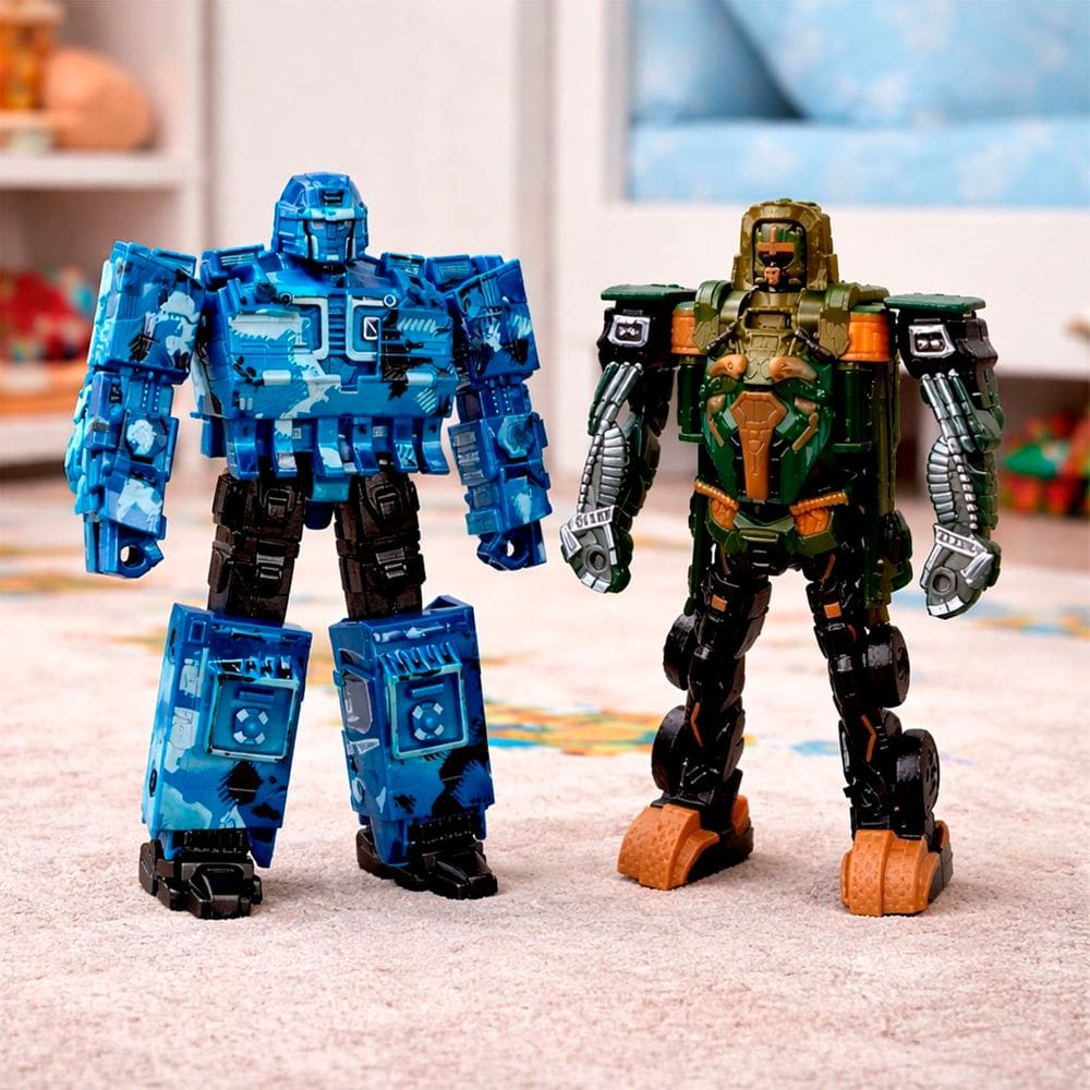 Brinquedo Robô Soldado Acessórios Transforma Carro Kit 2pçs