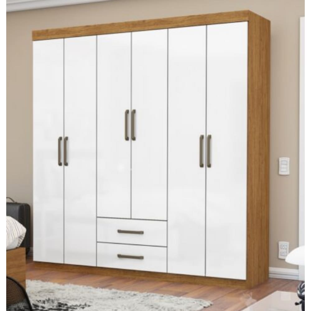 Guarda Roupa Áries Sem Espelho Cinamomo/Bco - Carioca Móveis