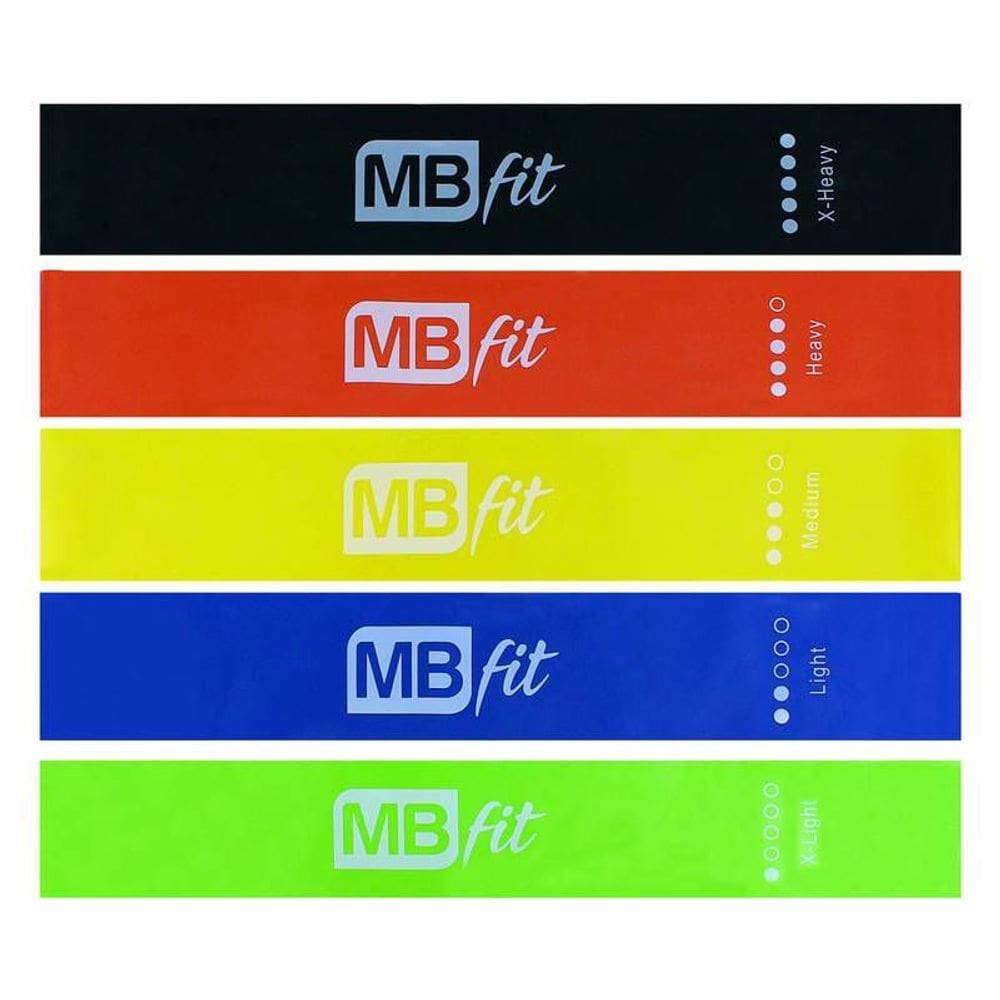 Kit 5 Faixa Resistência Elástica 5 Intensidades Mini Bands