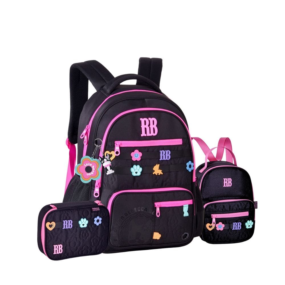 Mochila Costas Rebecca Bonbon Lancheira Estojo Box Escolar