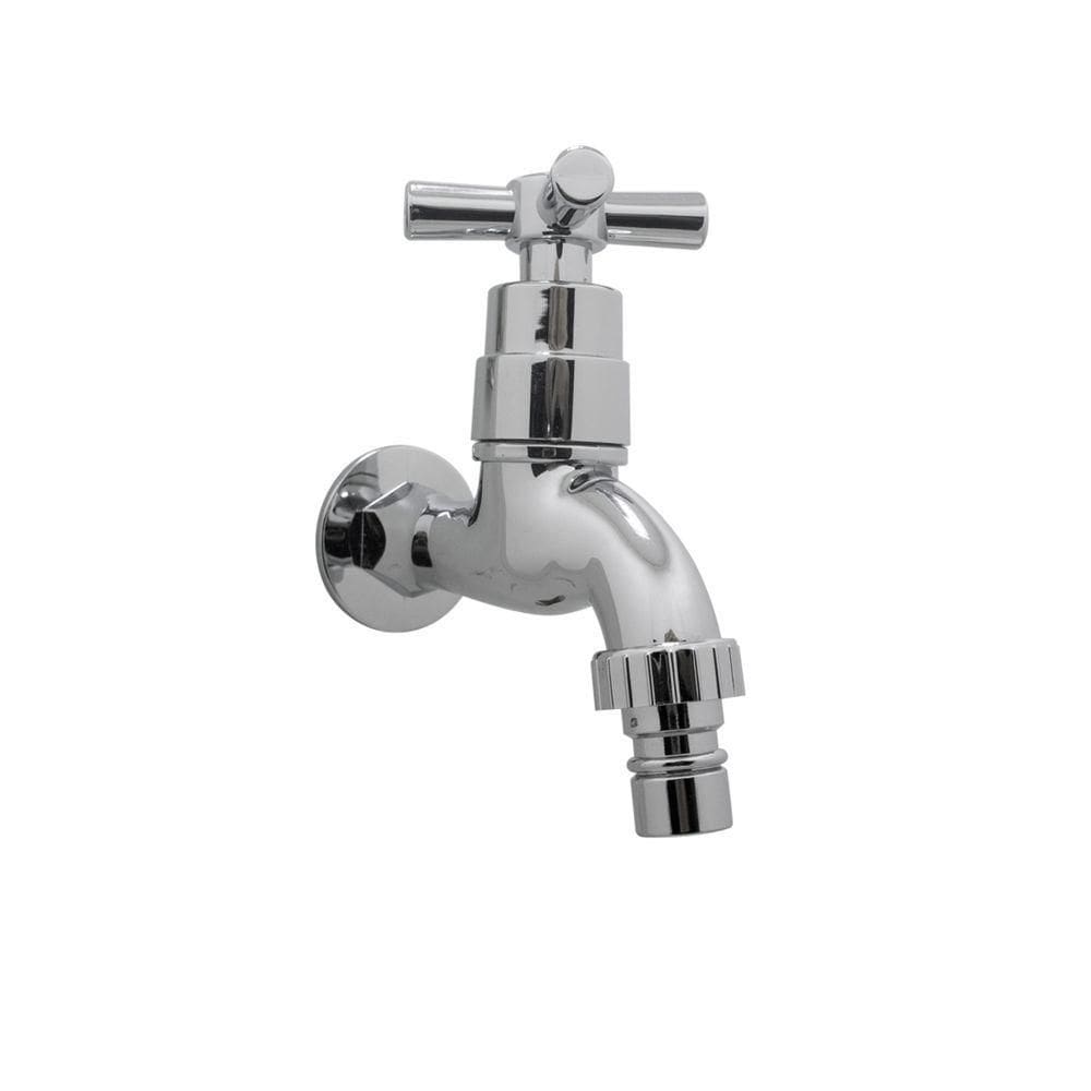 Torneira Pia Com Bico Tanque Externa Parede Cromado 1/4 De Volta Abs