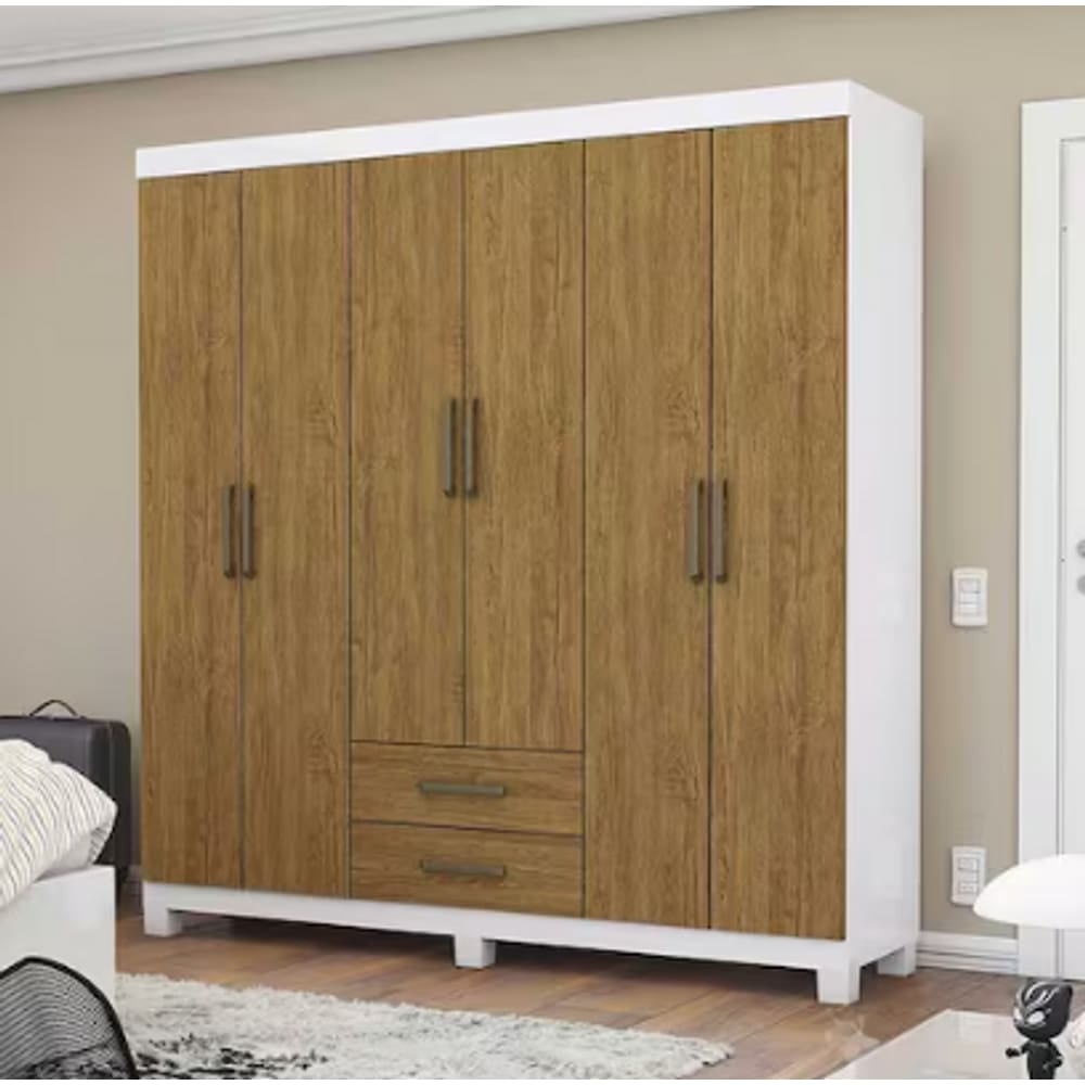 Guarda Roupa Áries Sem Espelho com Pés Bco/Cinamomo - Carioca