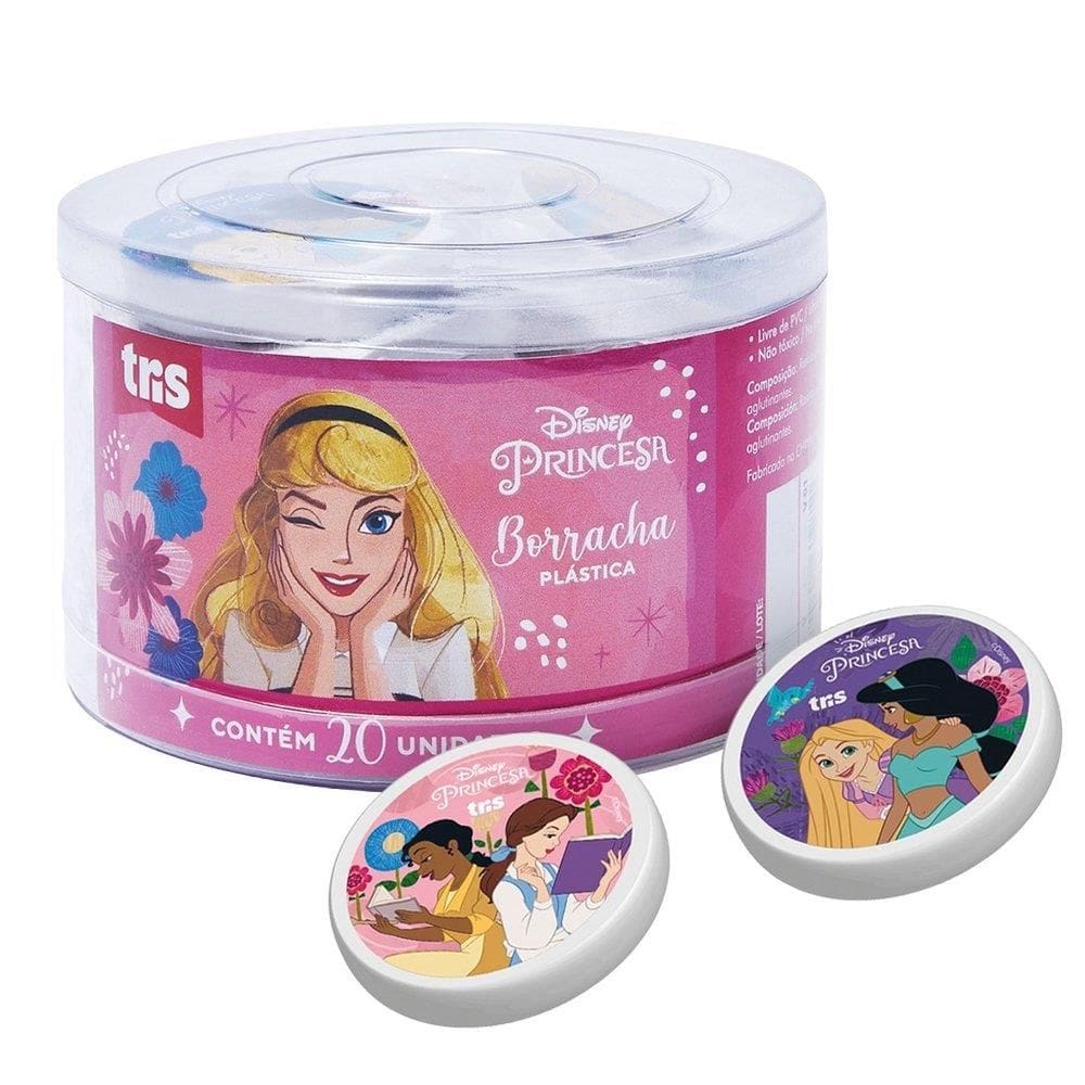 Borracha Tris Top Princesas - Embalagem com 20 Unidades