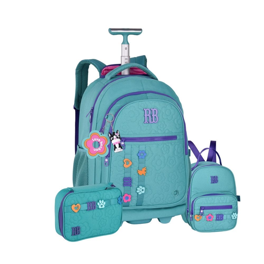 Mochila De Rodas Lancheira Térmica Estojo Rebecca Bonbon