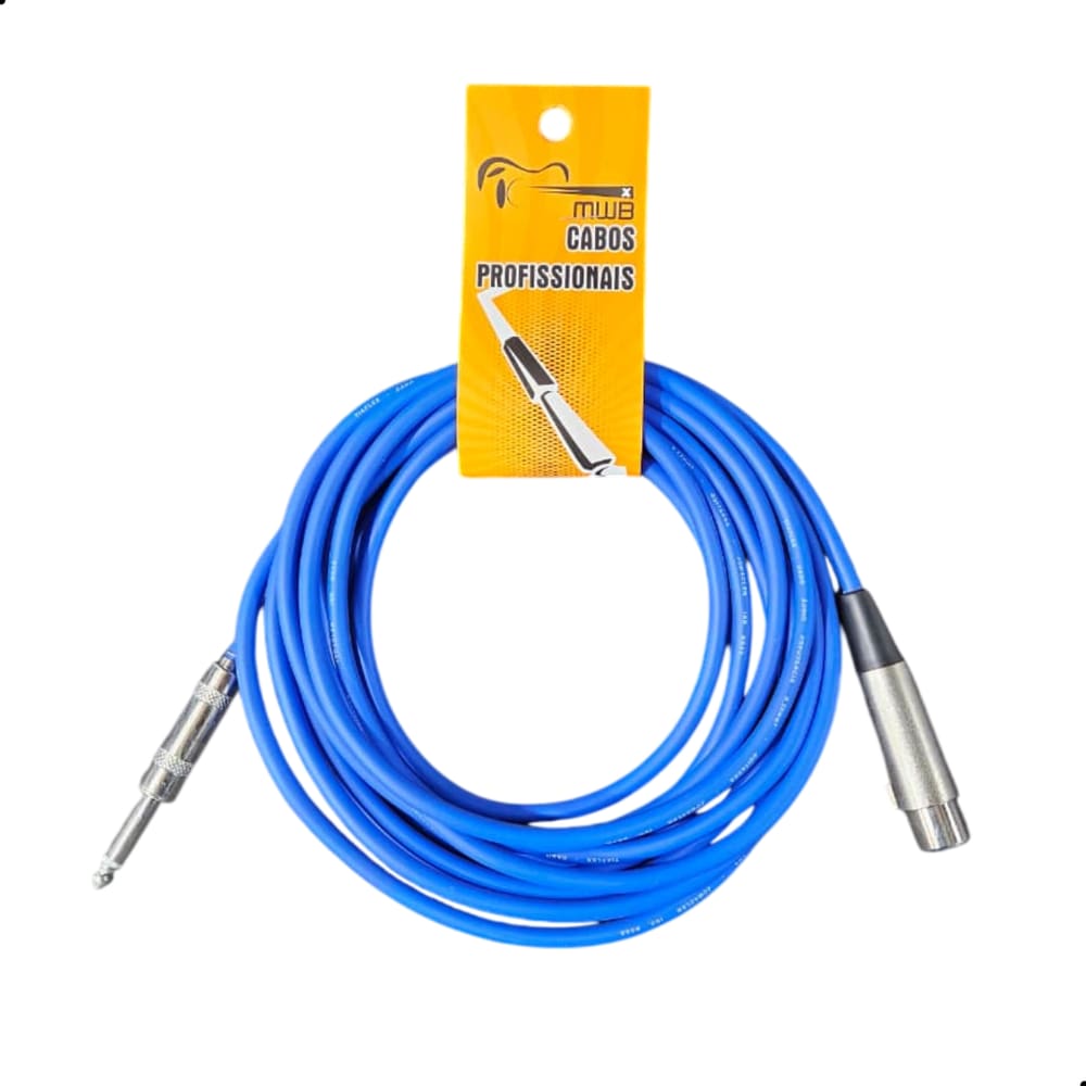Cabo De Microfone P10 x XLR Fêmea 3 Metros Azul MWB