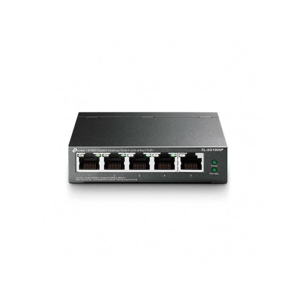 Switch 5 Portas 10/100/1000 Tl-sg1005p Poe Tp-link Preto
