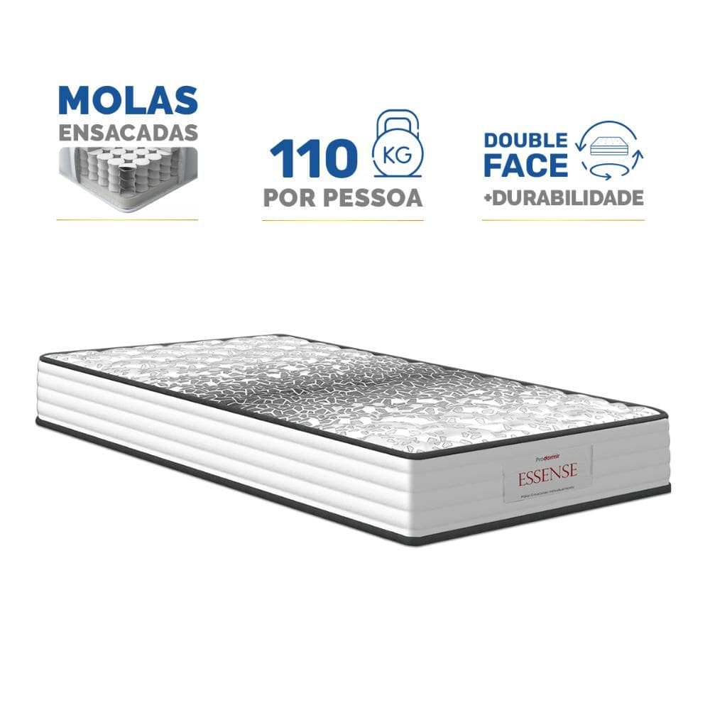 Colchão de Molas Ensacadas Double Face Essence Probel Solteiro 88cm