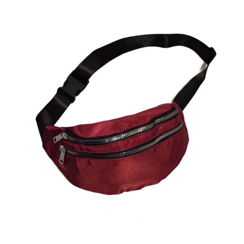 Pochete Celular Bolsa Academia Cintura 2 Compartimentos Vinho