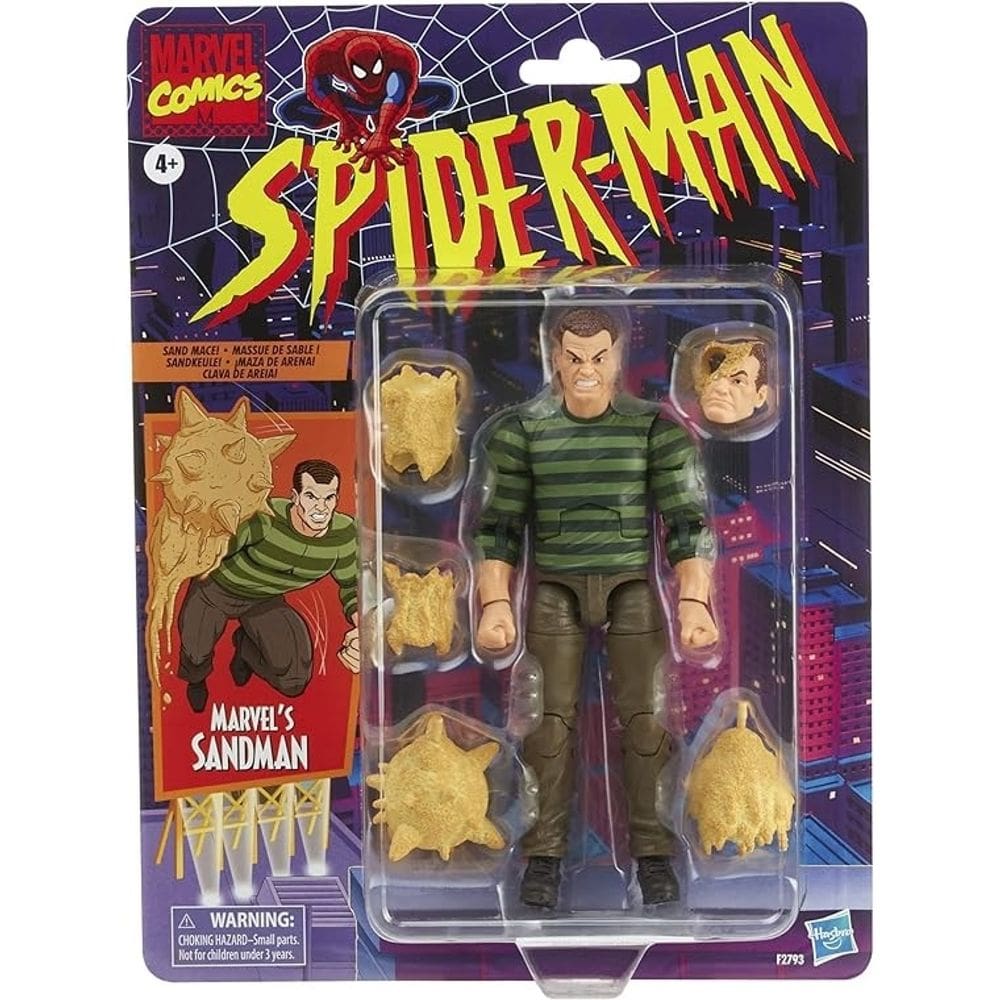 SpiderMan Marvel Legends Series Retro Comics - Sandman Homem Areia 15 Cm Articulado – Hasbro