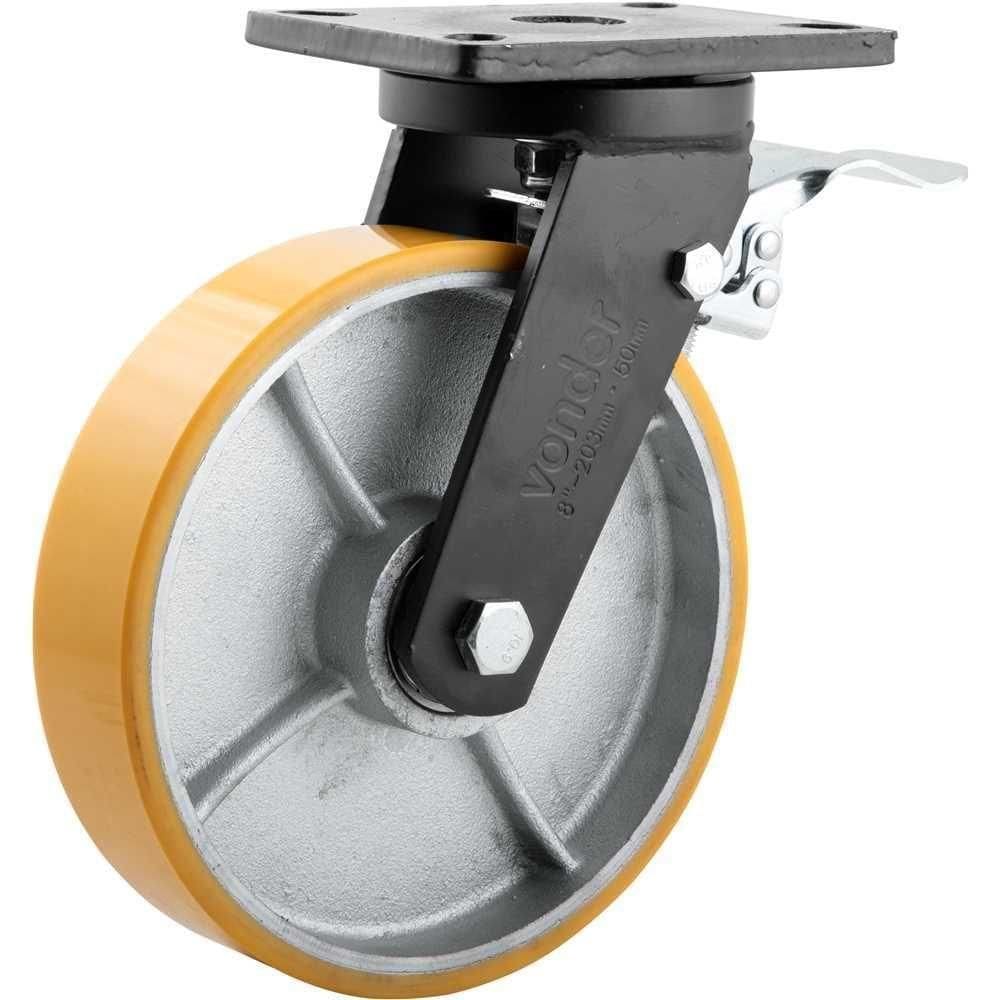 Rodizio Giratório Com Freio 8`` Pu+ferro Industrial Vonder