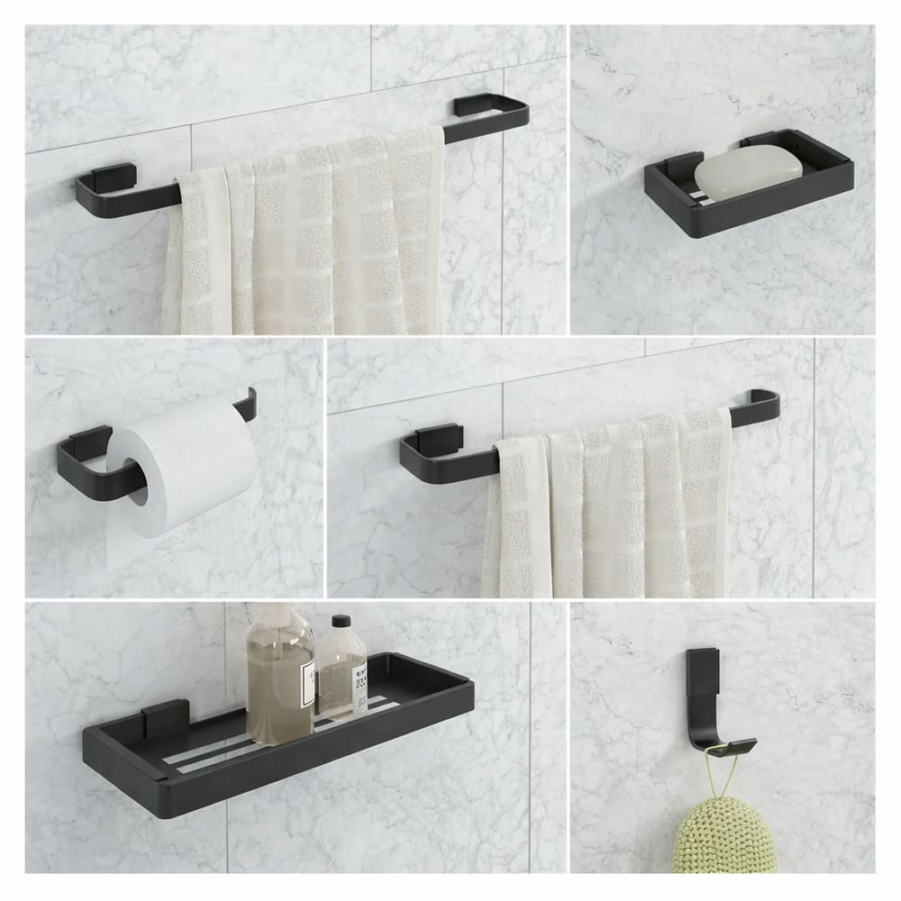 Kit De Acessórios Para Banheiro 6 Peças Preto - Rede Móveis