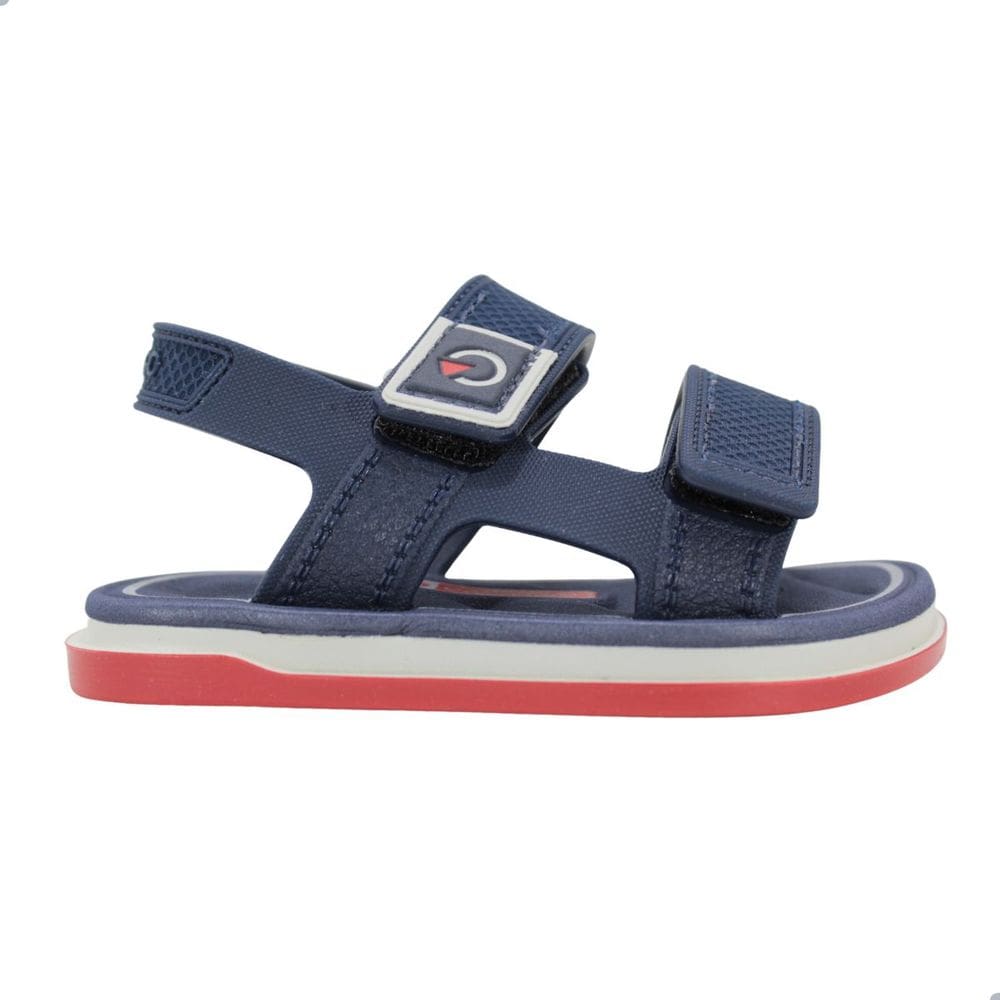 Sandália Bebe Cartago 12586 Malaga Sport Ii Cinza/Azul/Vermelho