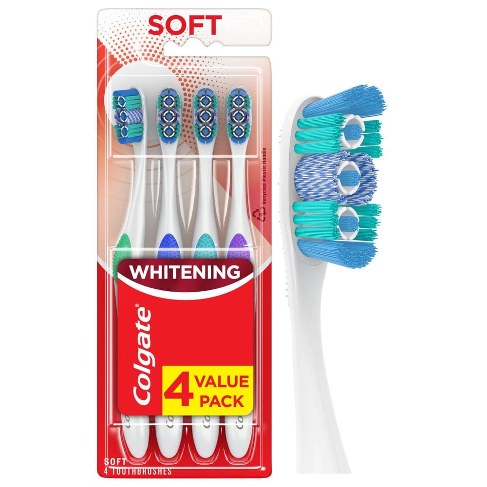 Escova de dentes Colgate 360 Optic White Whitening Adult Soft, pacote com 4