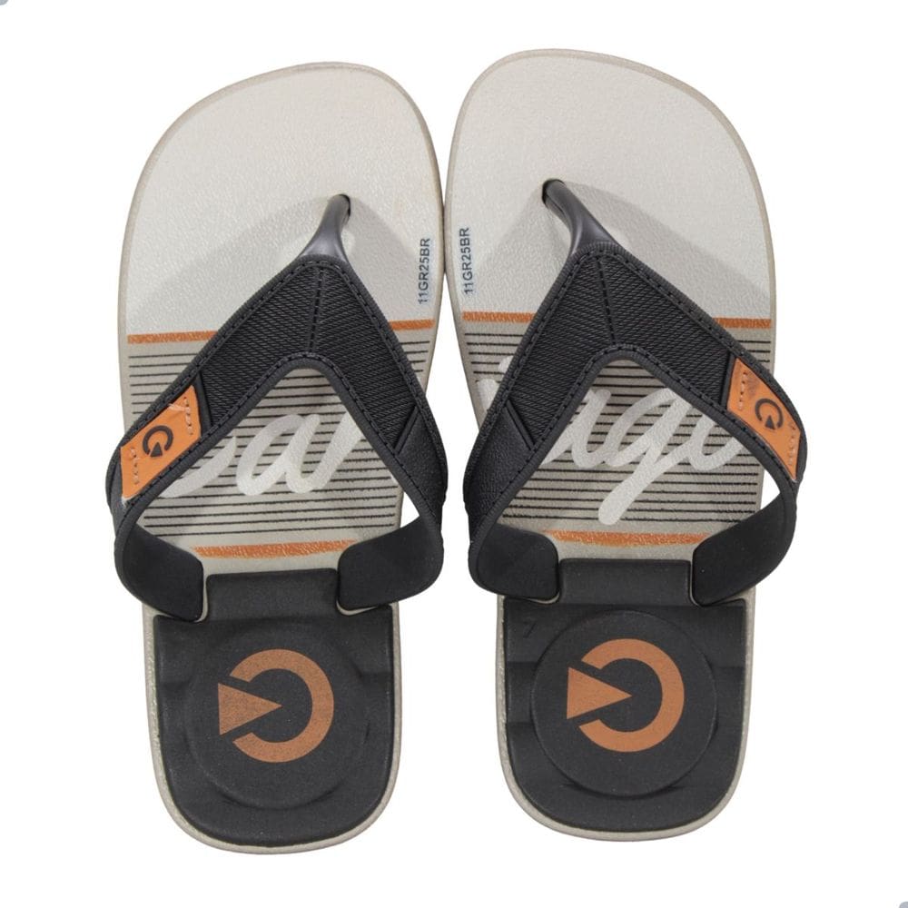 Chinelo Infantil Cartago 10808 Dakar Cinza/Preto/Bege