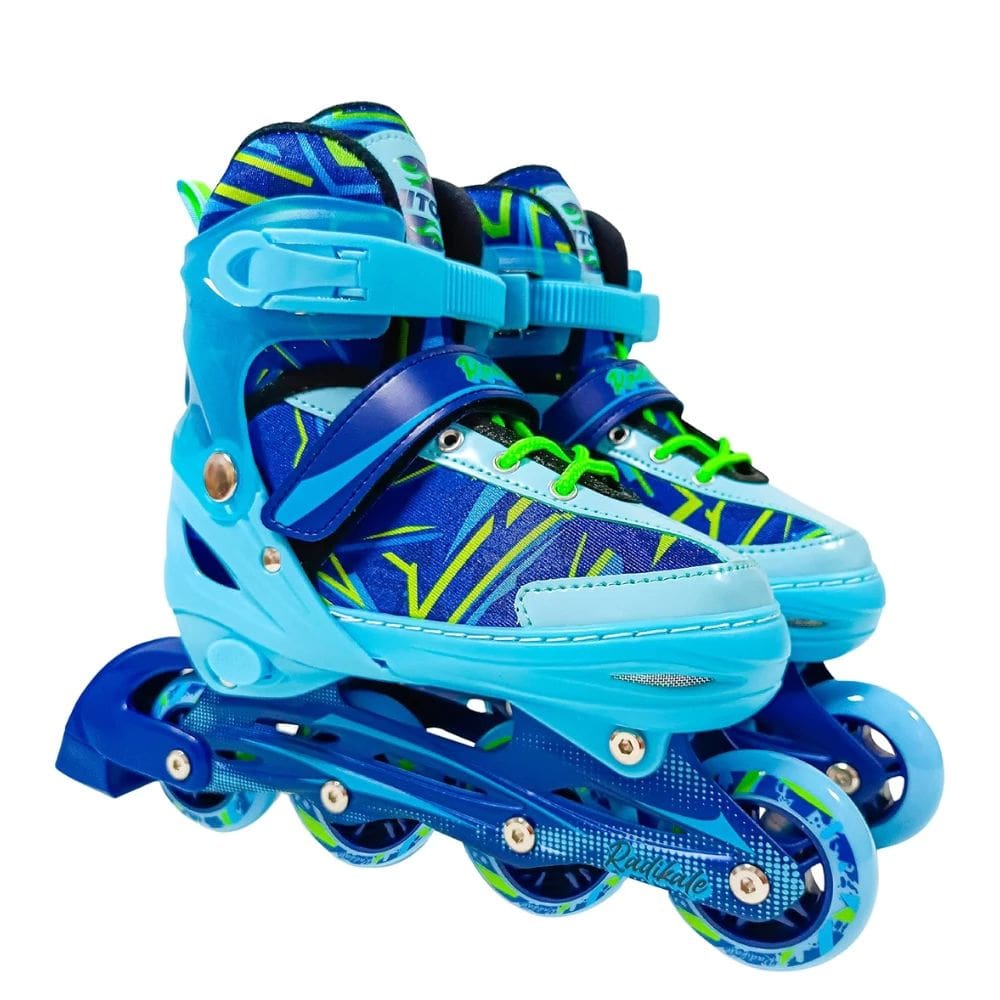Patins Inline Play Ajustável Unitoys 4 Rodas Com Freio e Suporta até 60kg