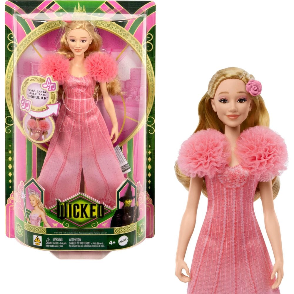 Boneca fashion Mattel Wicked Singing Glinda com acessórios