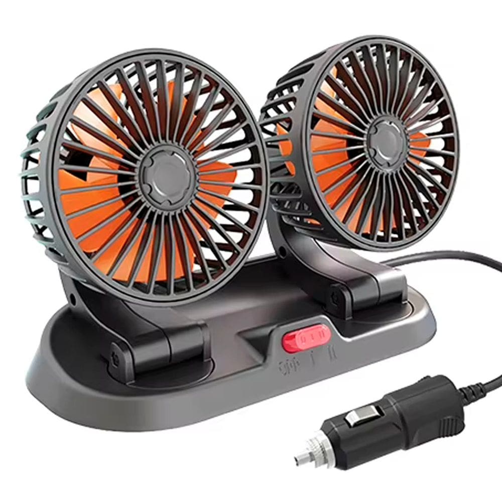 Ventilador Duplo 24V Caminhao Carreta Painel Calor Verao Sol Dias Quentes 2 Velocidades