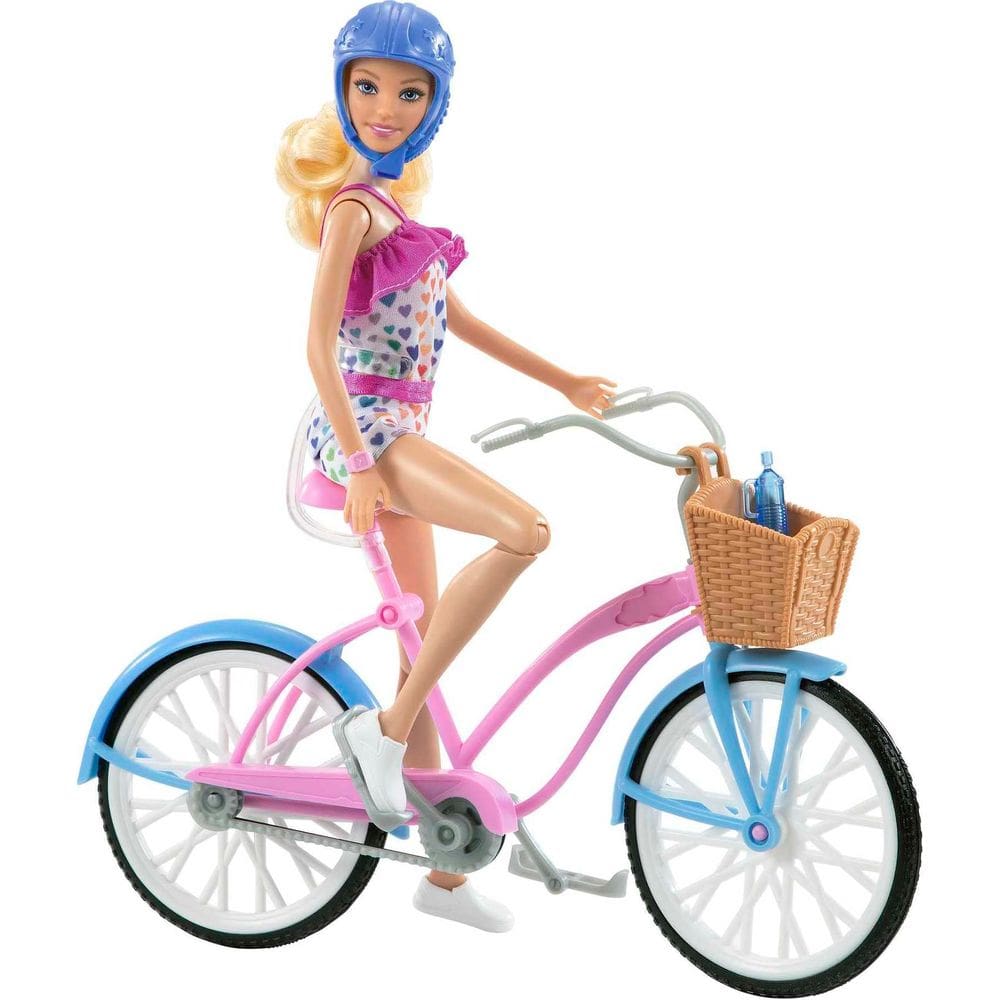 Conjunto de bonecas Barbie e bicicletas com acessórios Blonde Rainbow Romper