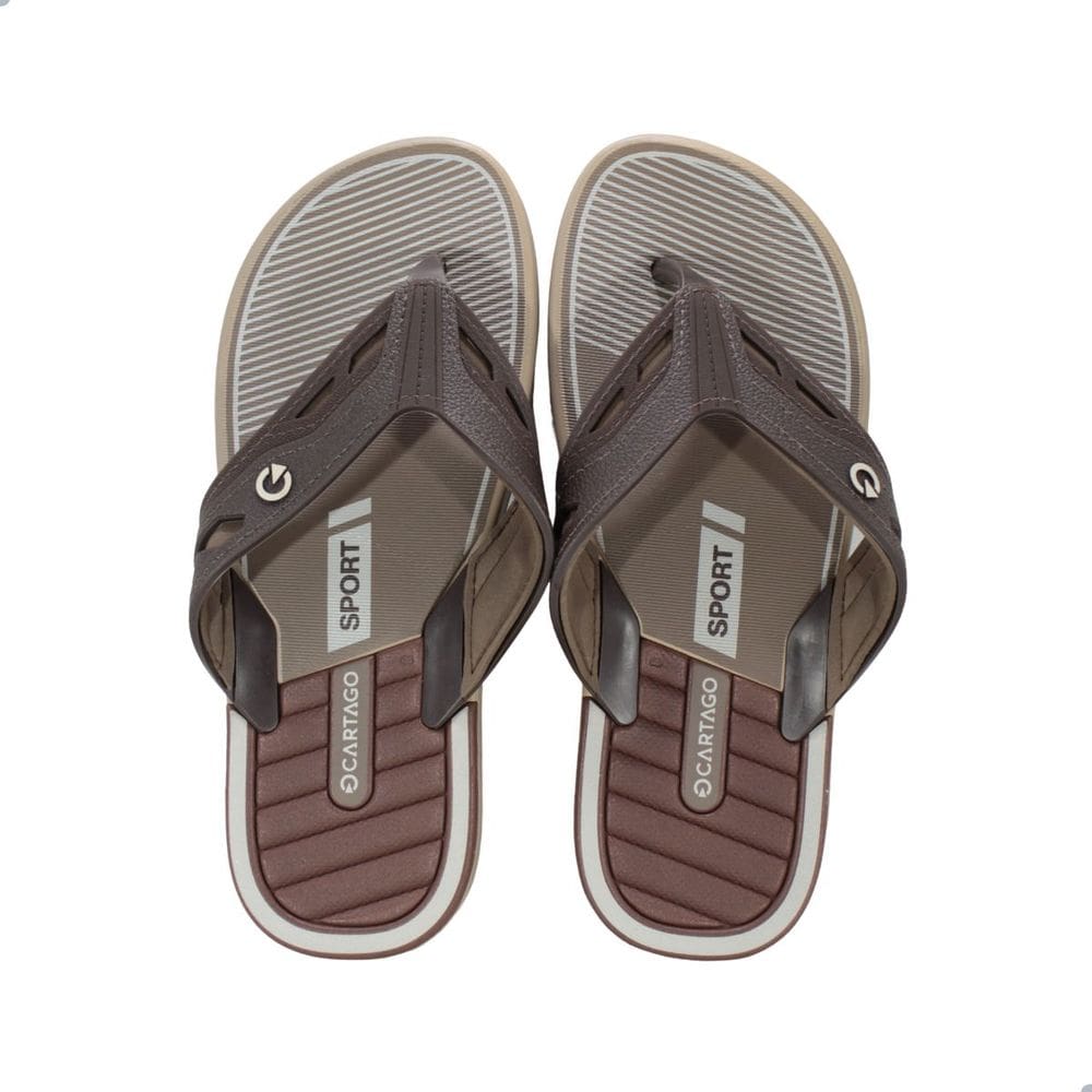 Chinelo Masculino Cartago 12158 Dallas Bege/Marrom/Bronze