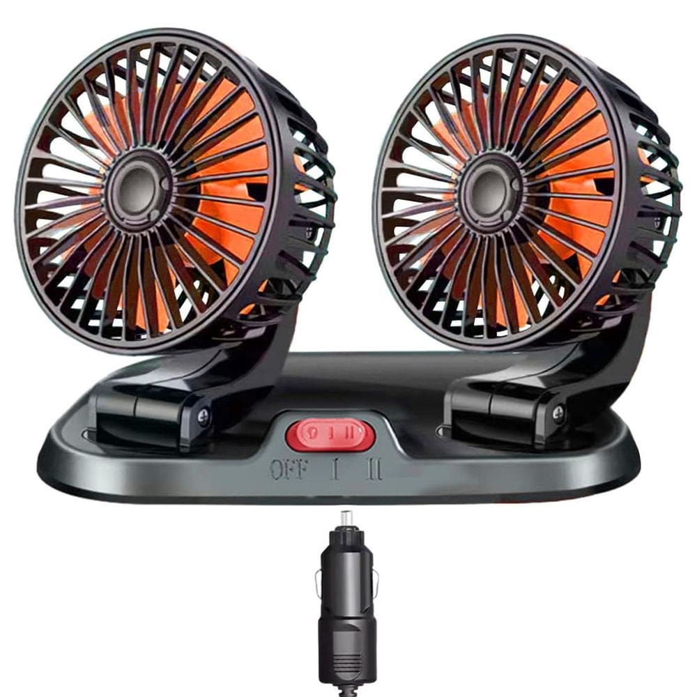 Ventilador Duplo 24V Caminhao Carreta Painel 2 Velocidades Calor Verao Sol Sol Vento Dias Quentes