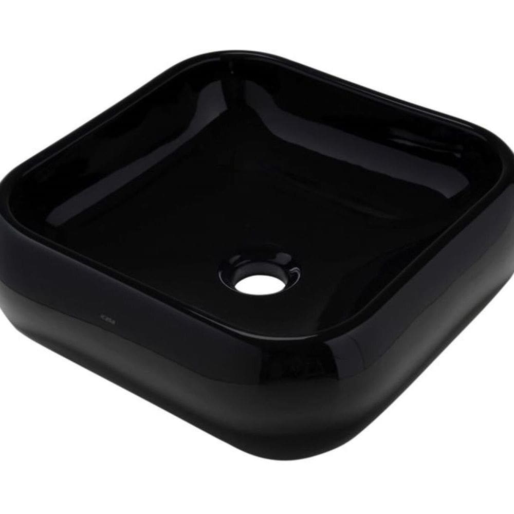Cuba de Apoio Quadrada 37x37cm em Cerâmica Ica712 Icasa Preto