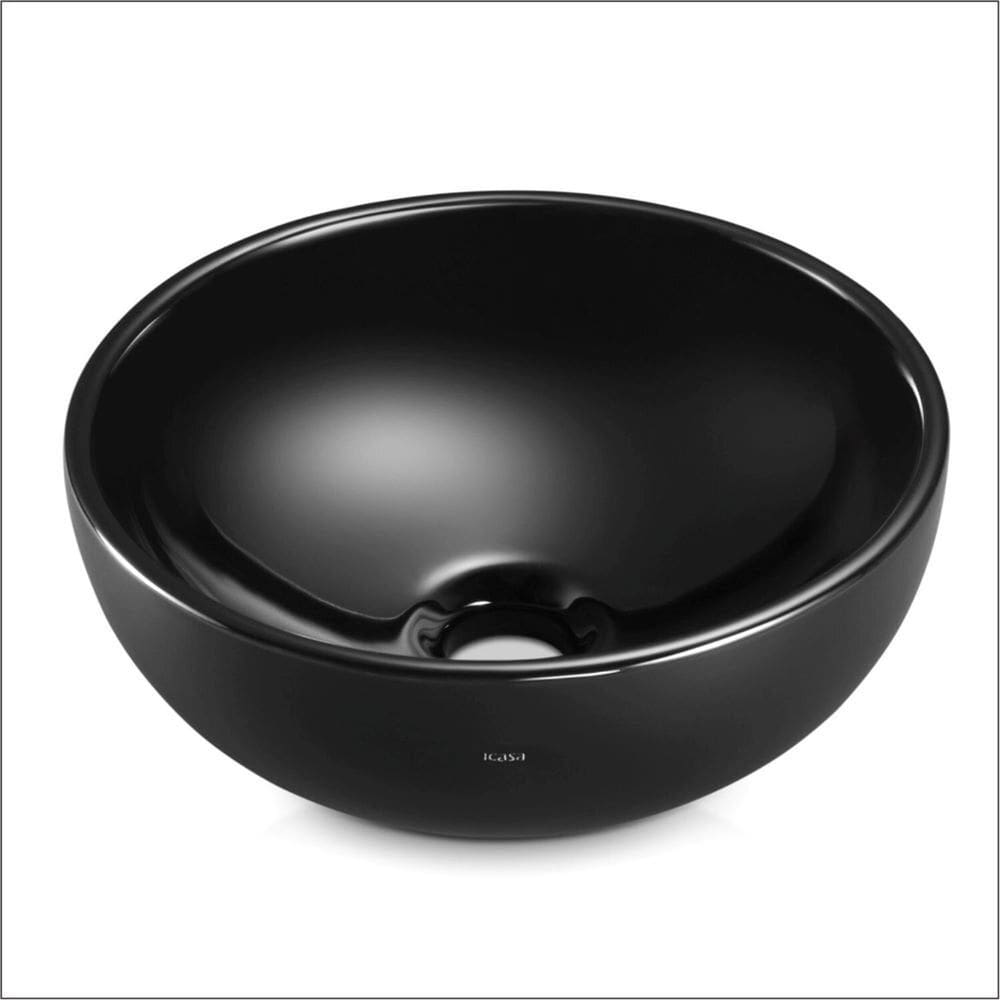Cuba de Apoio Redonda 30cm em Cerâmica Ica1612 Icasa Preto