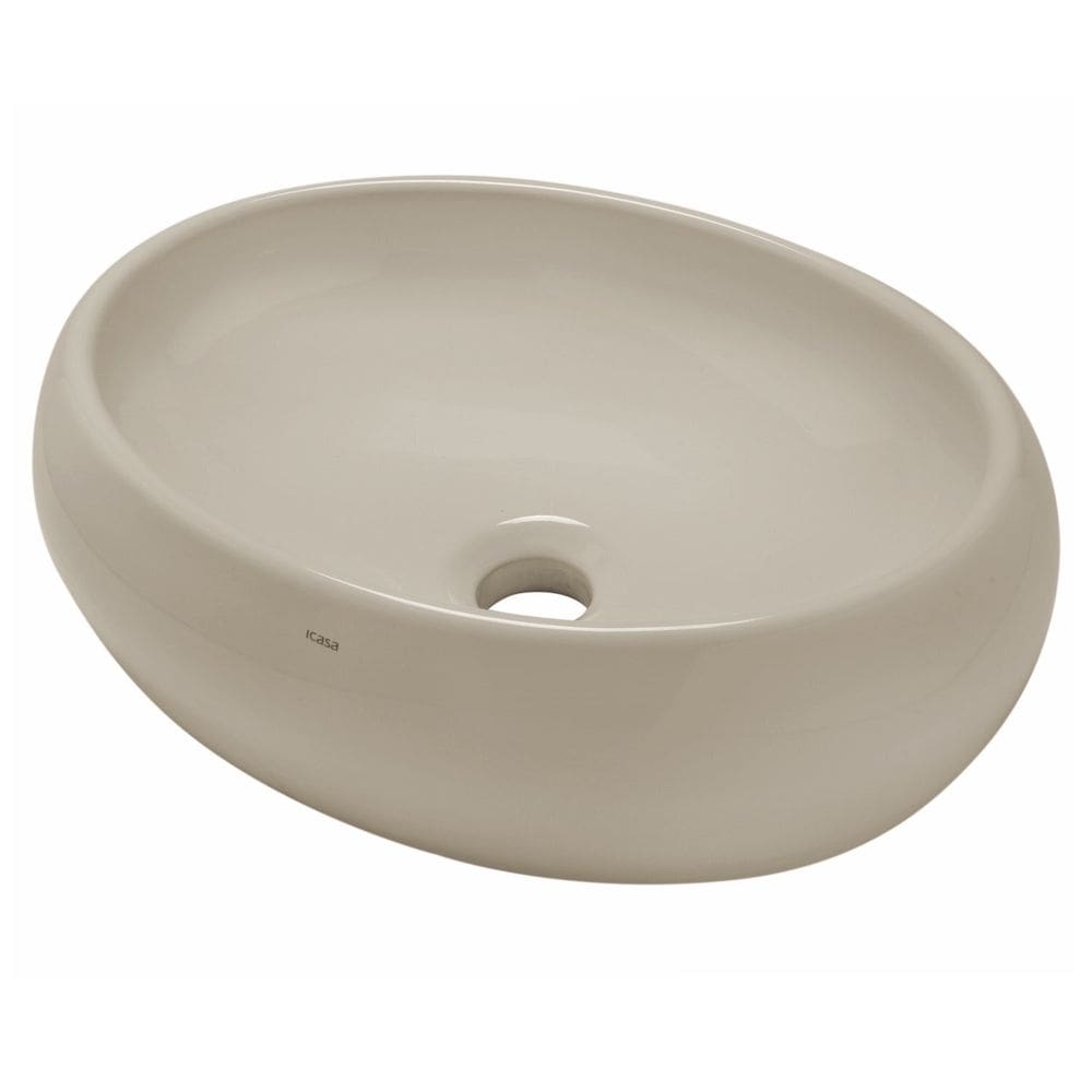 Cuba de Apoio Oval 40x30cm em Cerâmica Ica902 Icasa Areia