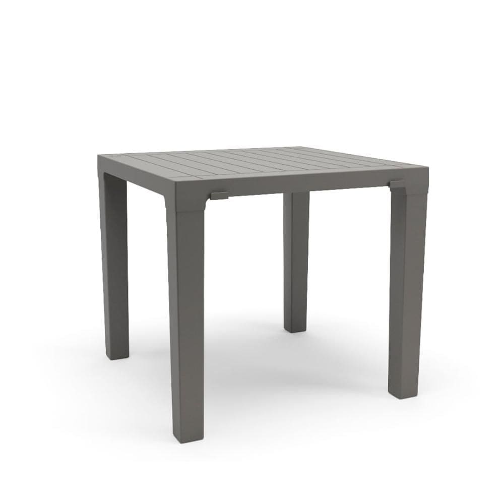 Mesa Niala Quadrada Cinza Basalto 80cm em Polipropileno Plaxmetal