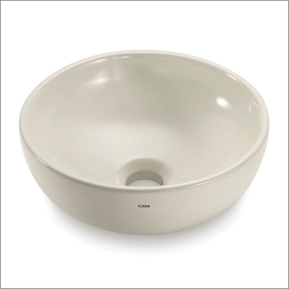 Cuba de Apoio Redonda 30cm em Cerâmica Ica1601 Icasa Palha