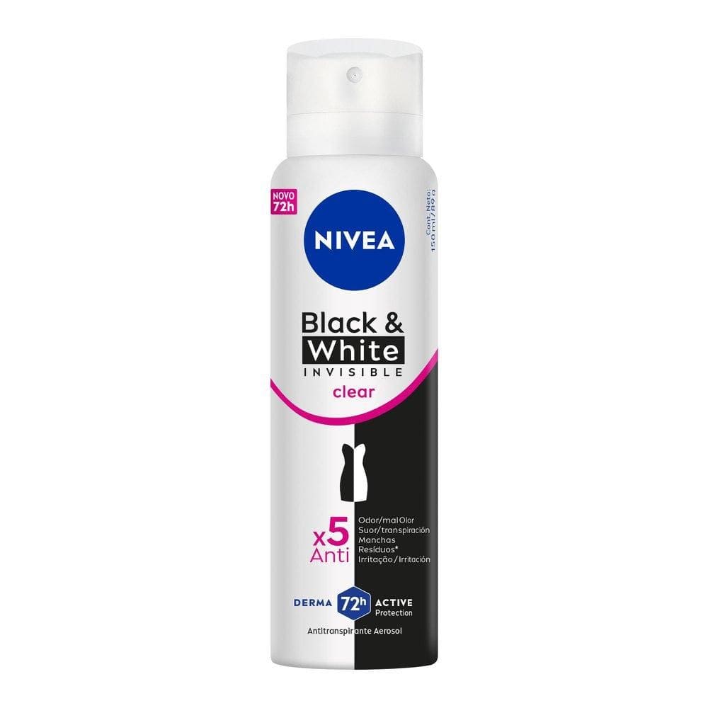 Desodorante Aerossol NIVEA Black & White INVISIBLE Clear 150ml