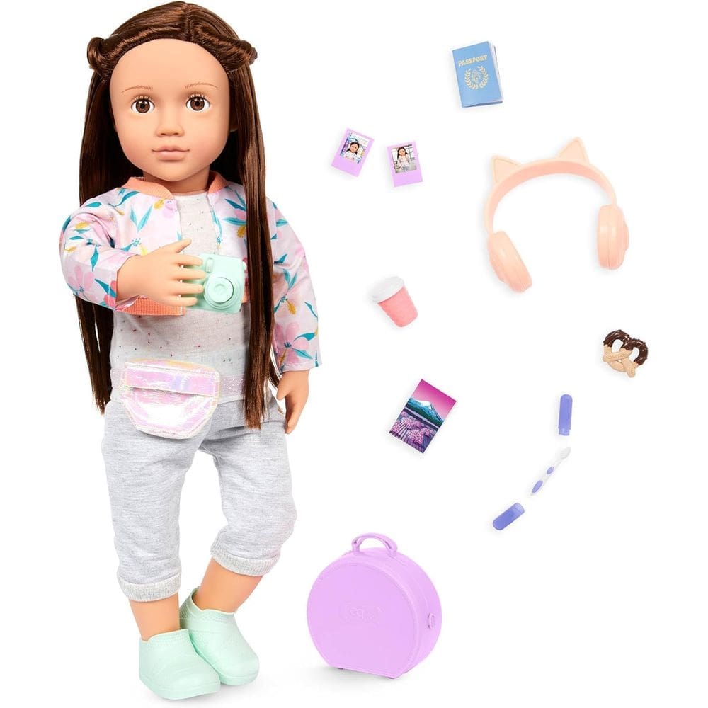 Muñeca Our Generation Reese 45 cm con Equipaje de Mano y Accesorios