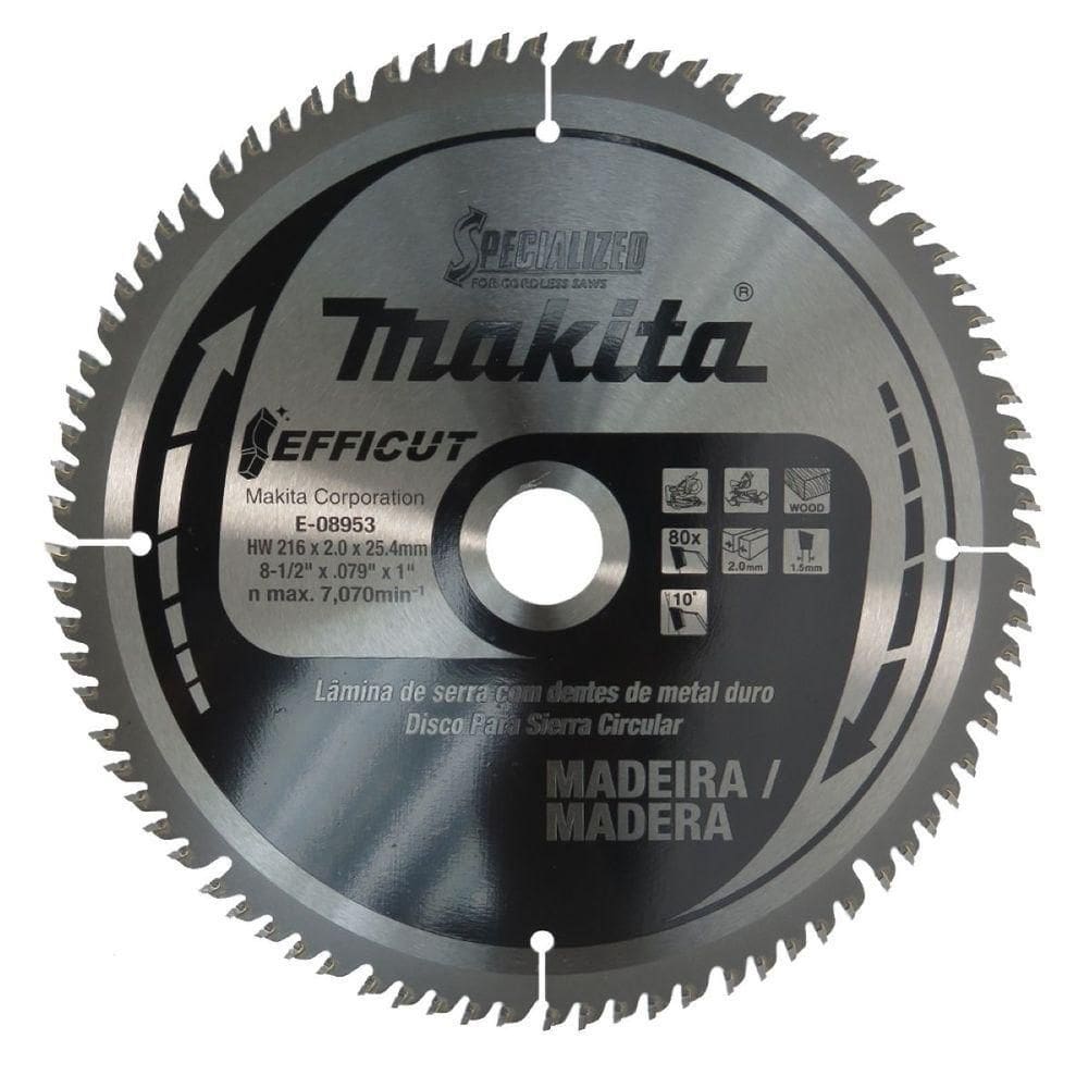 Disco De Serra Efficut 216 Mm X 25.4 Mm 80t Makita