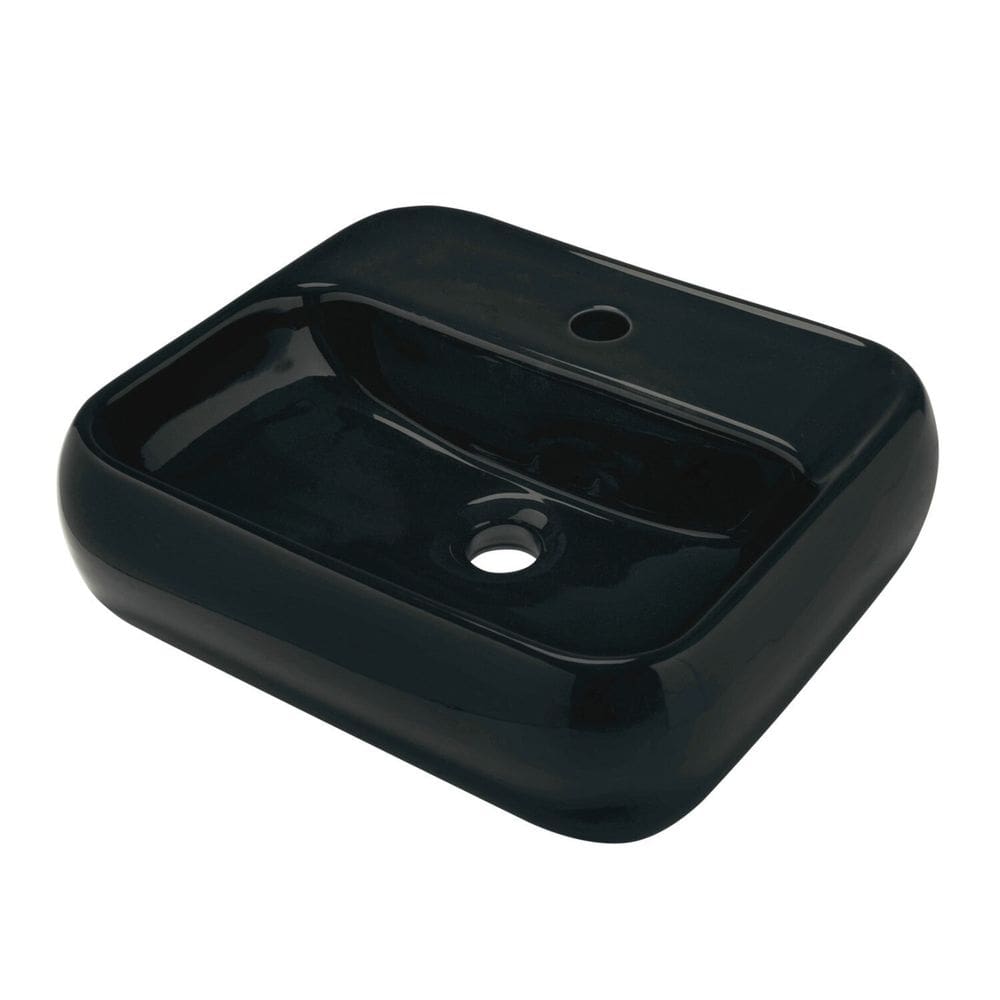 Cuba de Apoio Retangular com Mesa 43x38cm em Cerâmica Ica1012 Icasa Preto